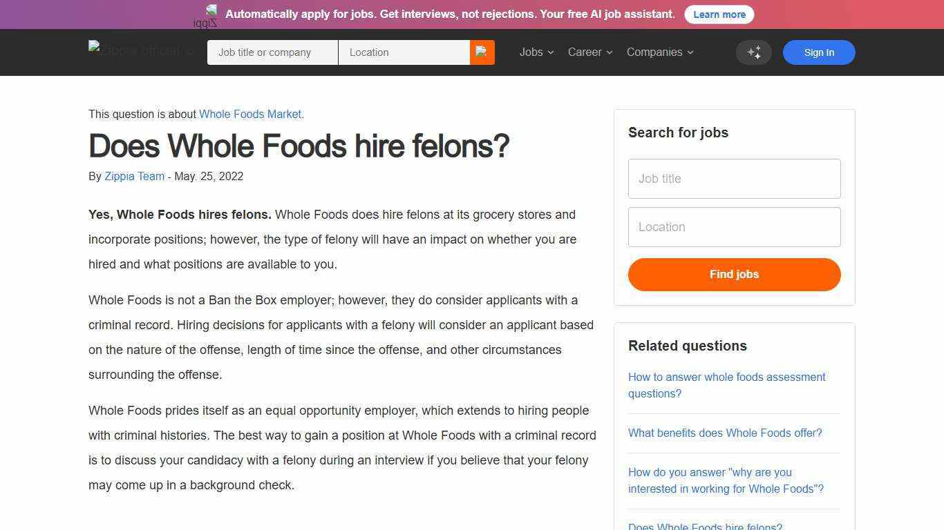 Does Whole Foods hire felons? - Zippia
